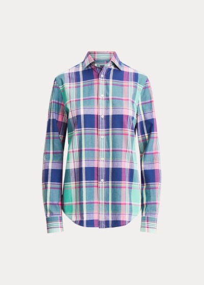 Women's Ralph Lauren Hannah Cotton Madras Shirts | 416802PUH